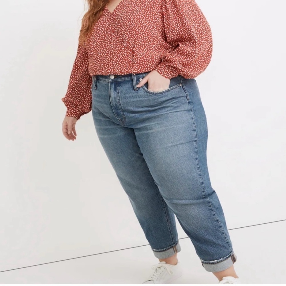 Madewell The Plus High-Rise Slim Boyjean in Neal Wash size 22